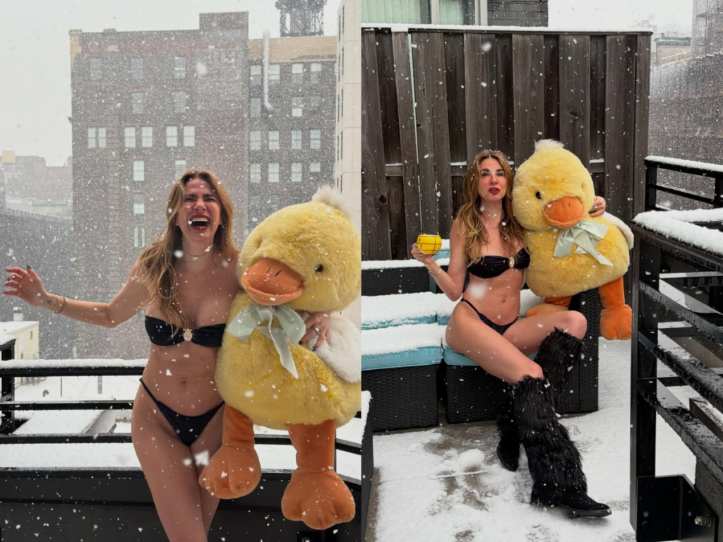 Luciana Gimenez surpreende de biquíni em meio a nevasca histórica nos EUA