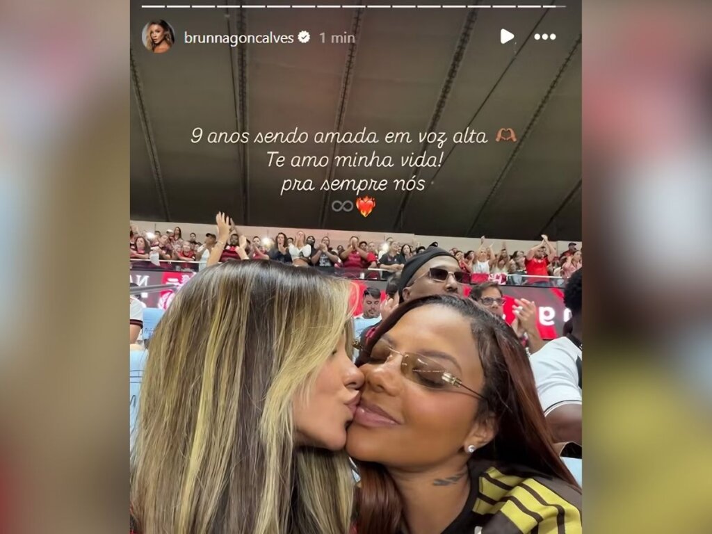 CASALZÃO! Brunna se declara para Ludmilla em 9 anos de amor e comemoração no clássico Fla-Vas!