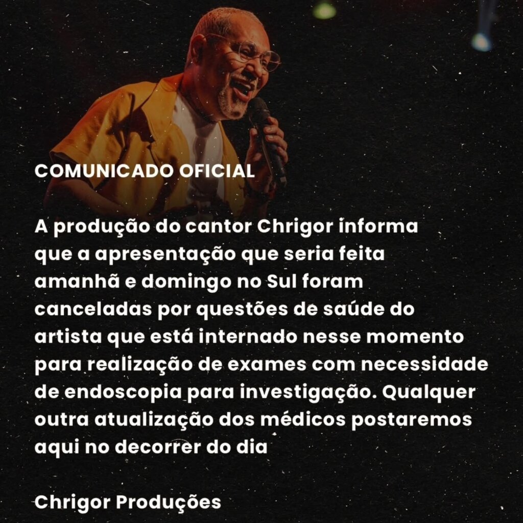 URGENTE! Chrigor é Internado e Cancela Shows: O que Aconteceu com o Ex-Exaltasamba?