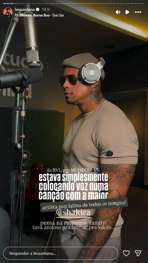 QUE BAILÃO! Léo Santana em êxtase com convite de Shakira para tema da Copa 2026