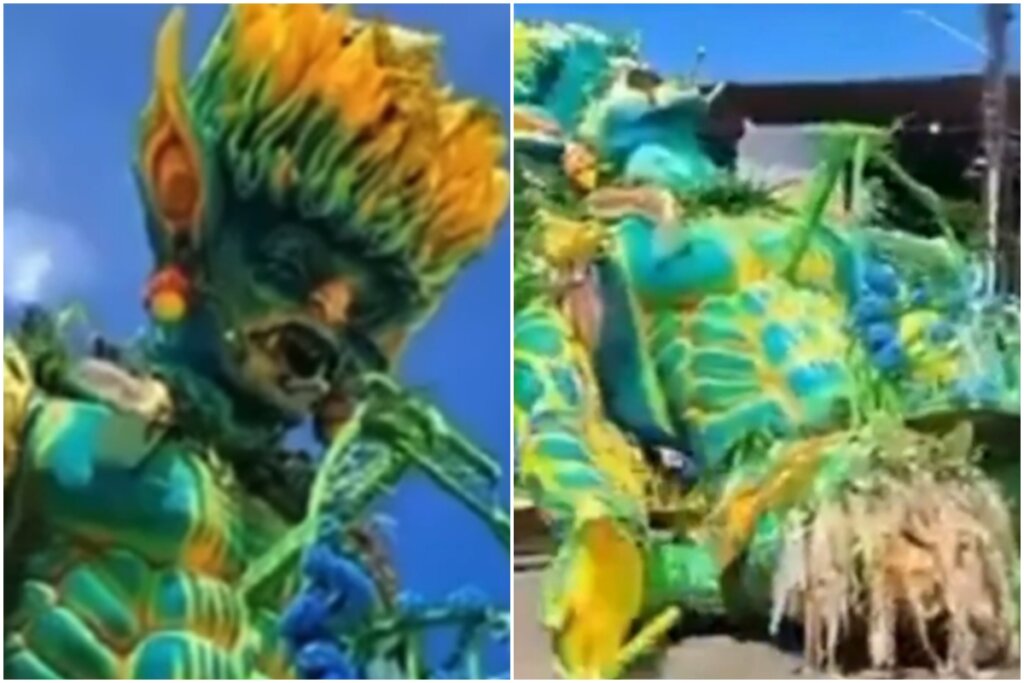 Vixe! Alegoria do Boi Caprichoso Desaba em Parintins