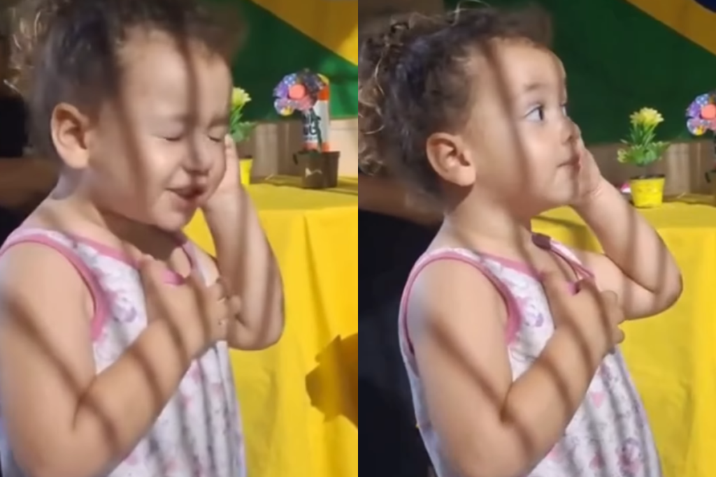 QUE FOFURA! Mayla, de 3 Anos, Canta Hino Nacional e Derrete a Web