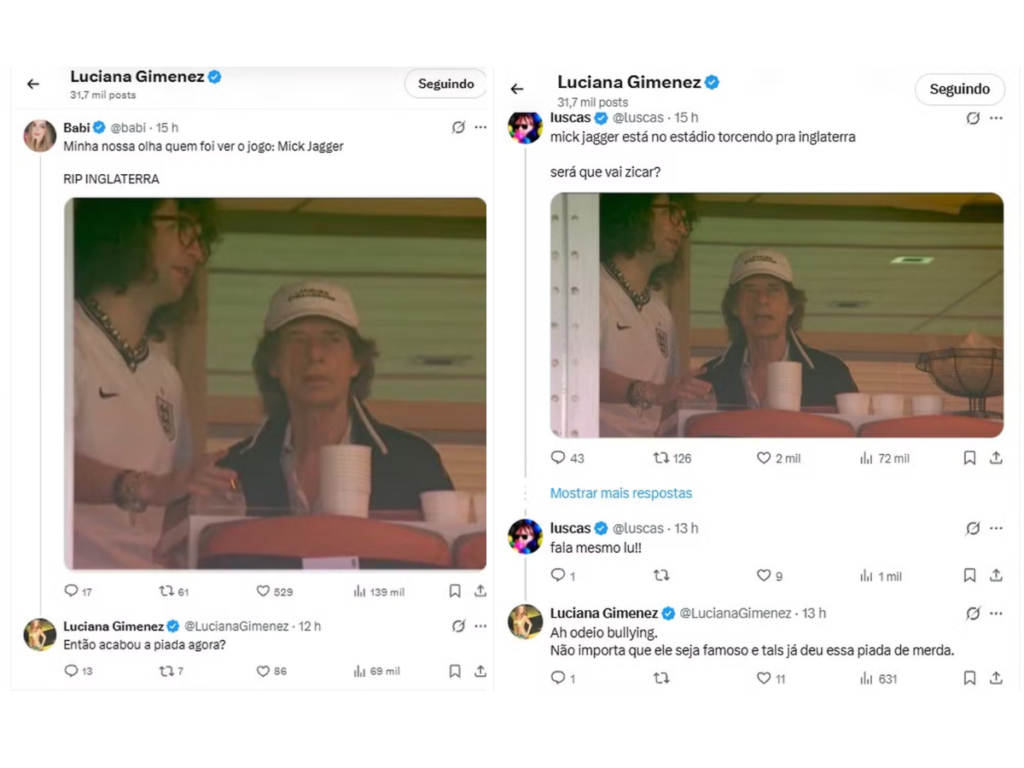 Luciana Gimenez Defende Mick Jagger e Puxa Orelha de Piadistas: “Ultrapassa os Limites do Humor!”