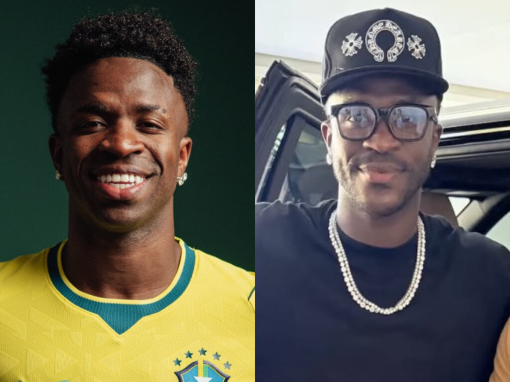“Sósia” de Vini Jr.? Mumuzinho comenta harmonização facial do craque e brinca: “Só a conta bancária que precisa!”