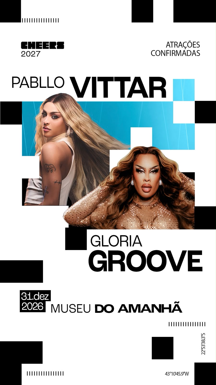 BABADO! Gloria Groove e Pabllo Vittar são as atrações do Réveillon Cheers 2027!