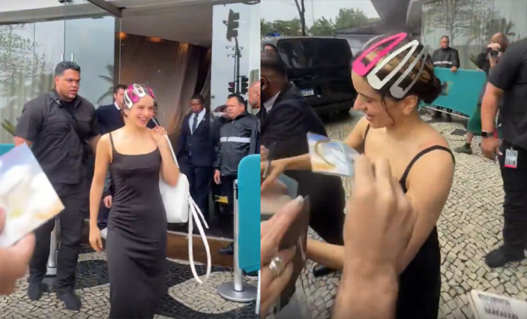 Rosalía Quebra o ‘Low Profile’ e Causa Surto Coletivo na Porta do Hotel no Rio!