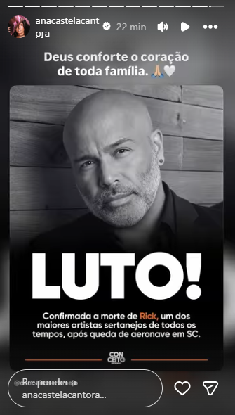 Sertanejo Chora: Famosos Lamentam Morte de Rick em Acidente Fatal