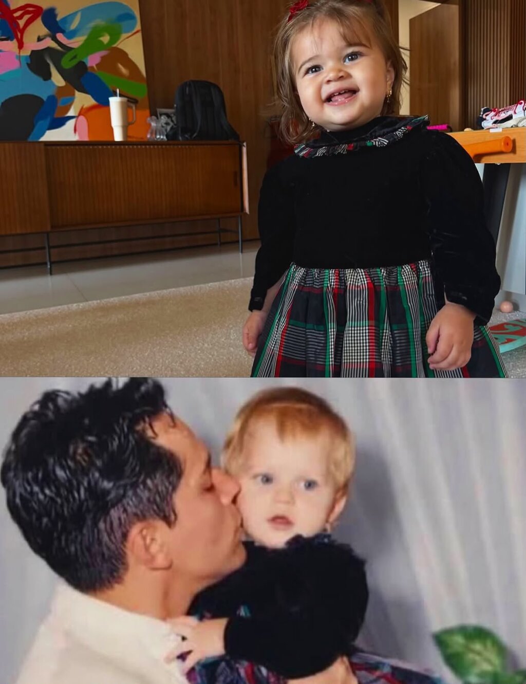 Que fofura! Neta de Leandro usa peça da tia e revive história da família