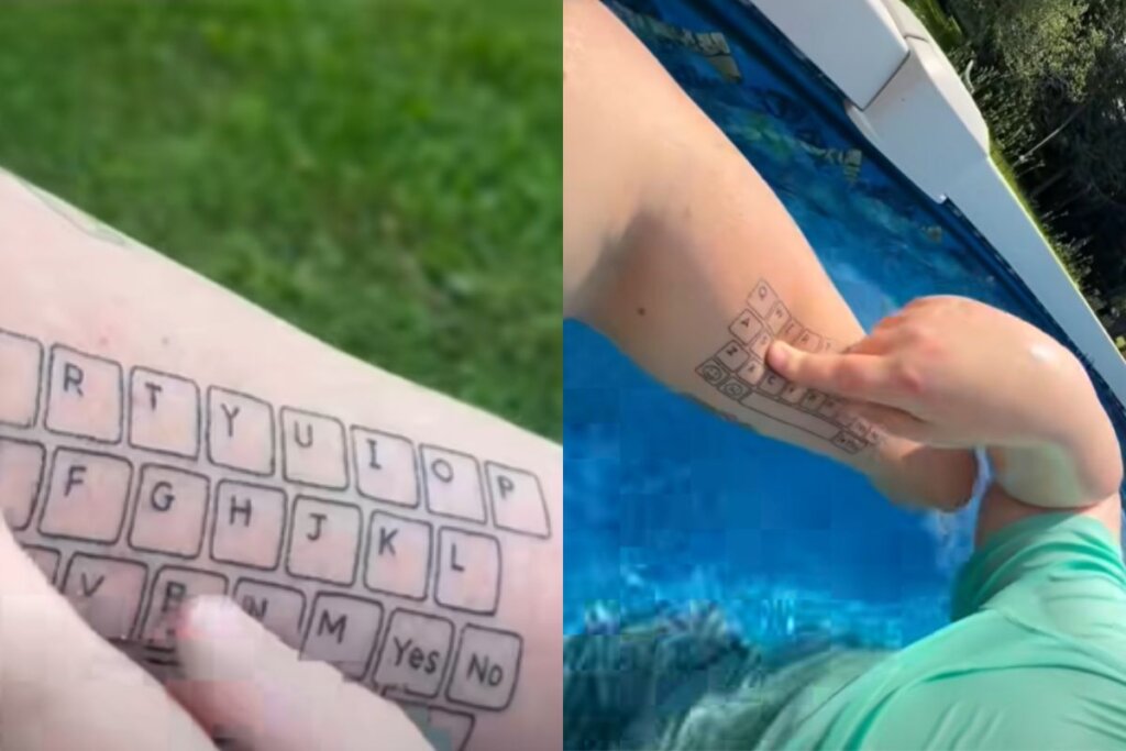 Teclado na Pele: Mãe tatua braço para se comunicar com filho autista não verbal
